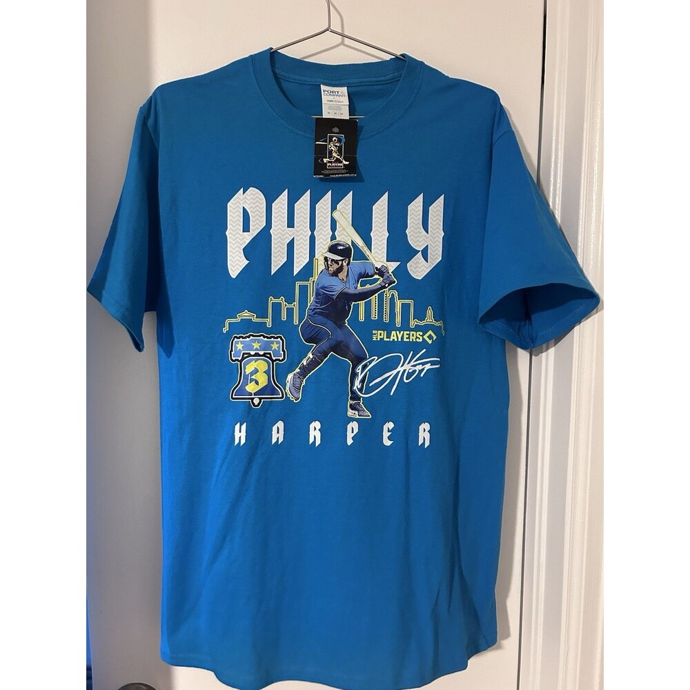 Men's M Bryce Harper Blue City Connect MLB Players Choice Graphic  T-Shirt NWT